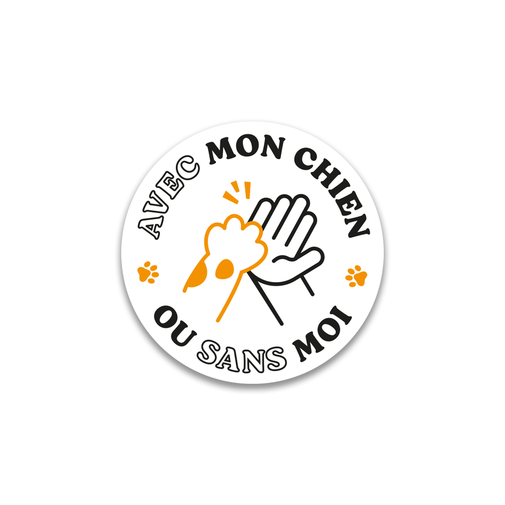 Sticker Mini - Avec Mon Chien Orange