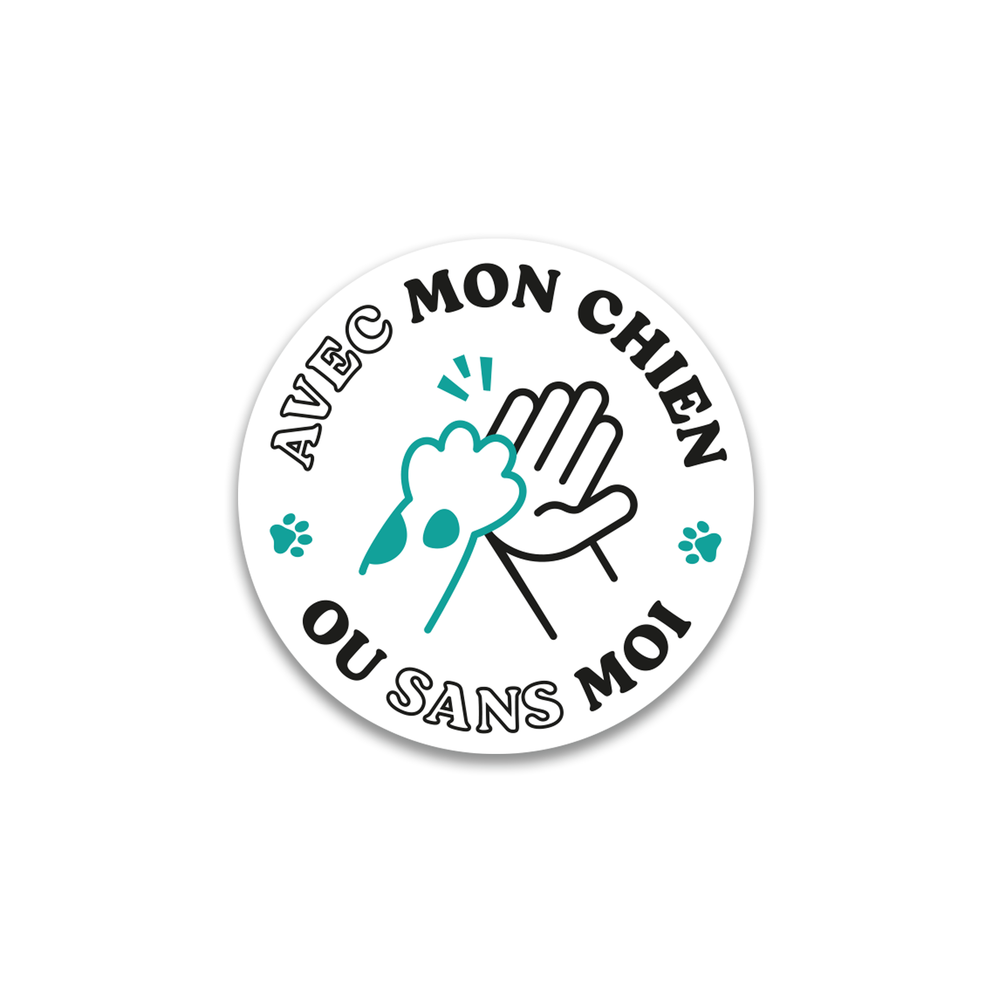 Sticker Mini - Avec Mon Chien Vert