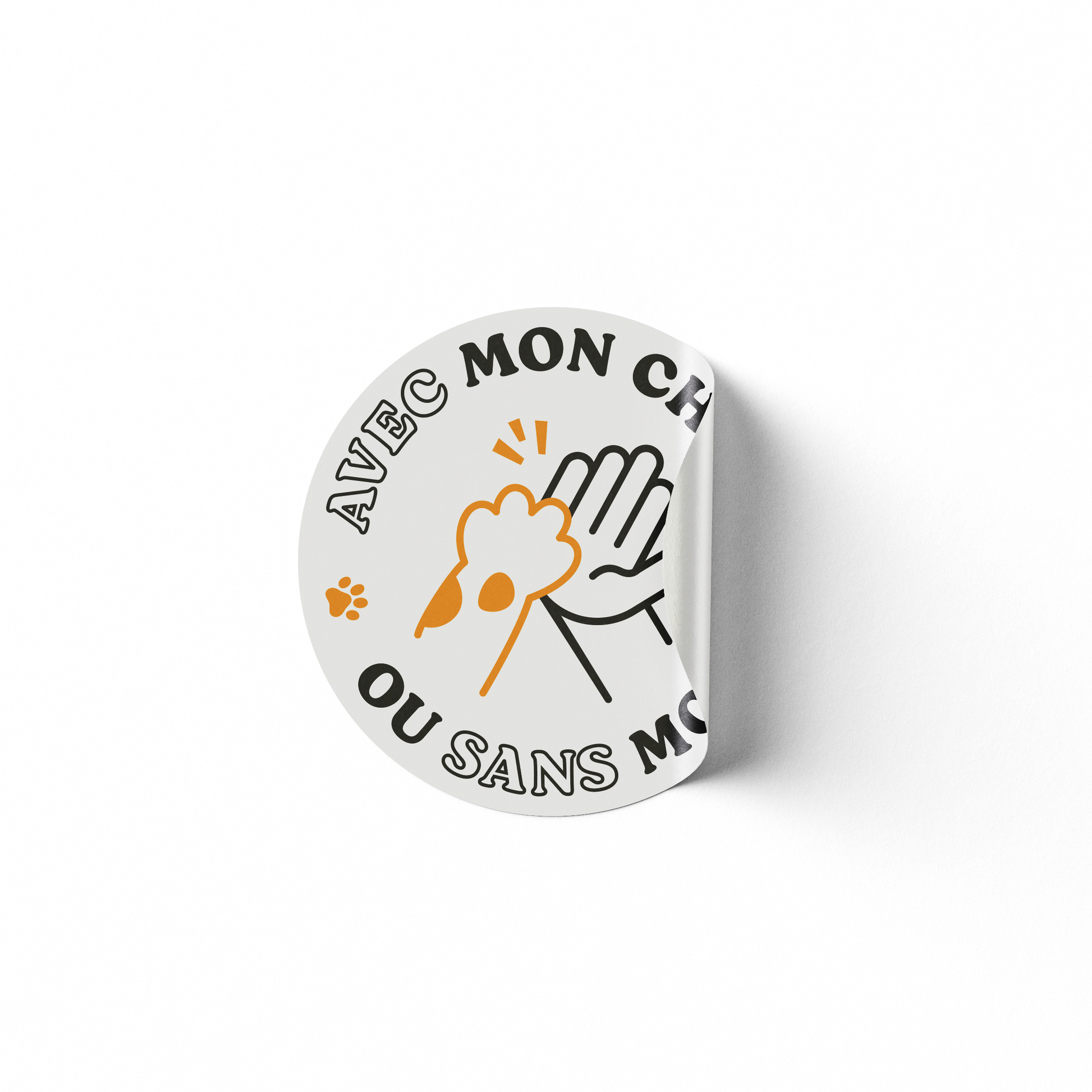 Sticker Mini - Avec Mon Chien Orange