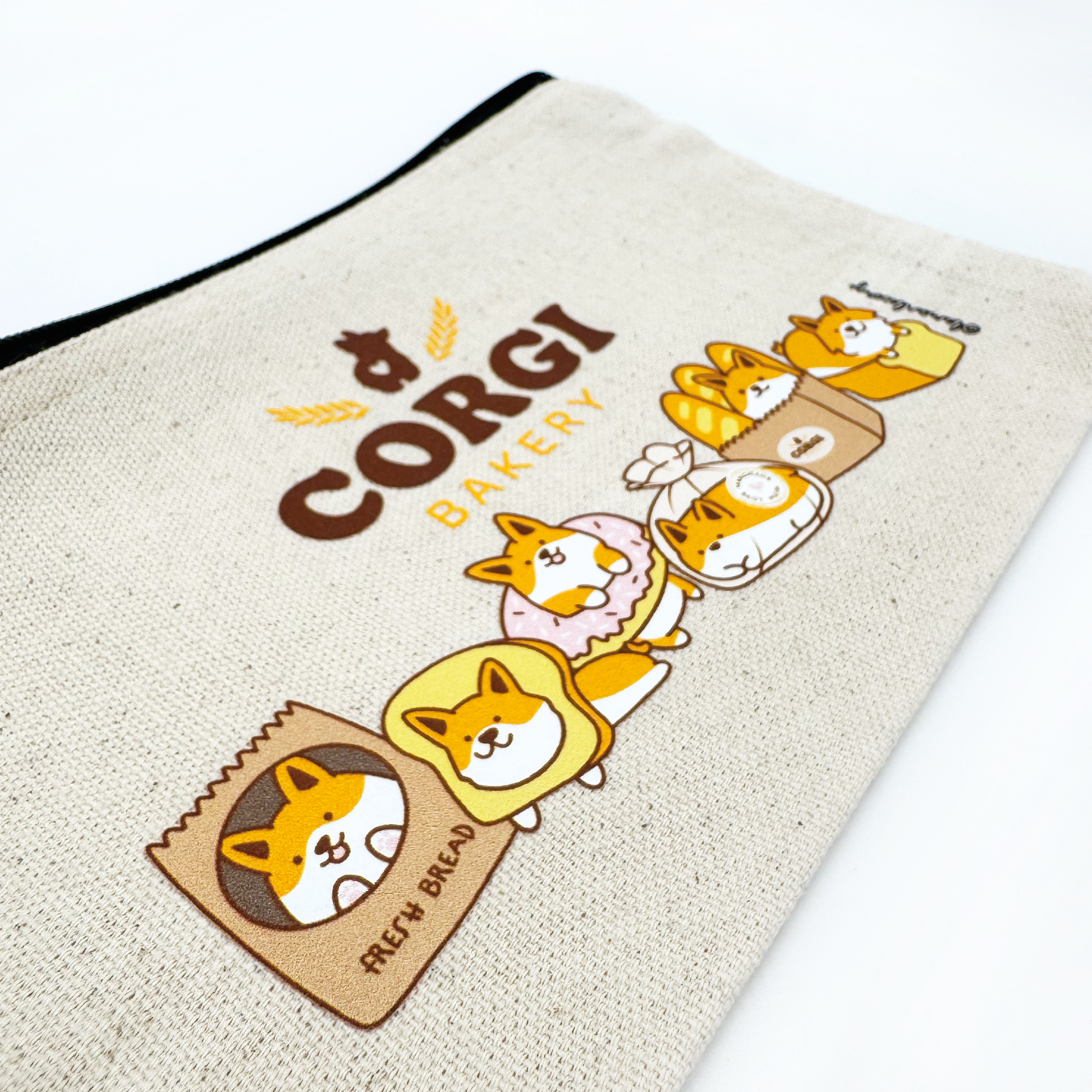 Pochette Zip noir - Corgi Bakery