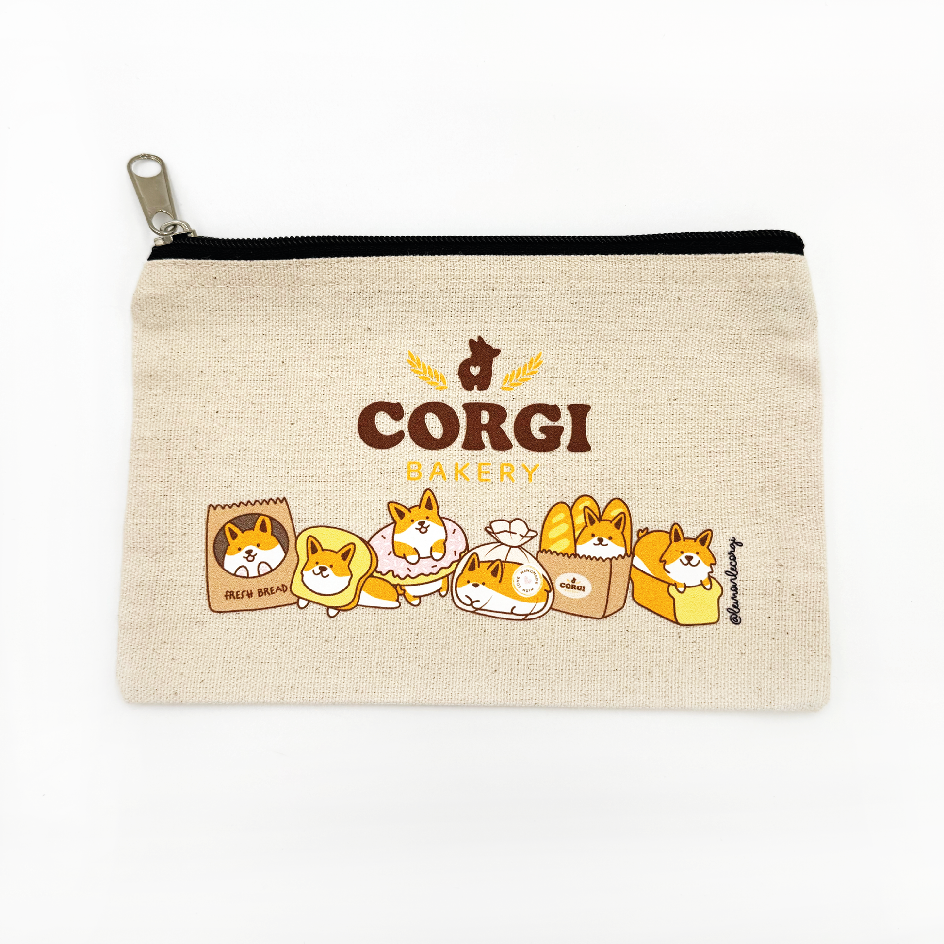 Pochette Zip noir - Corgi Bakery