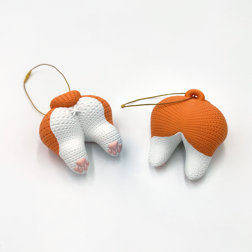 Décoration boule de Sapin Noël – Corgi Fesses Tricotées