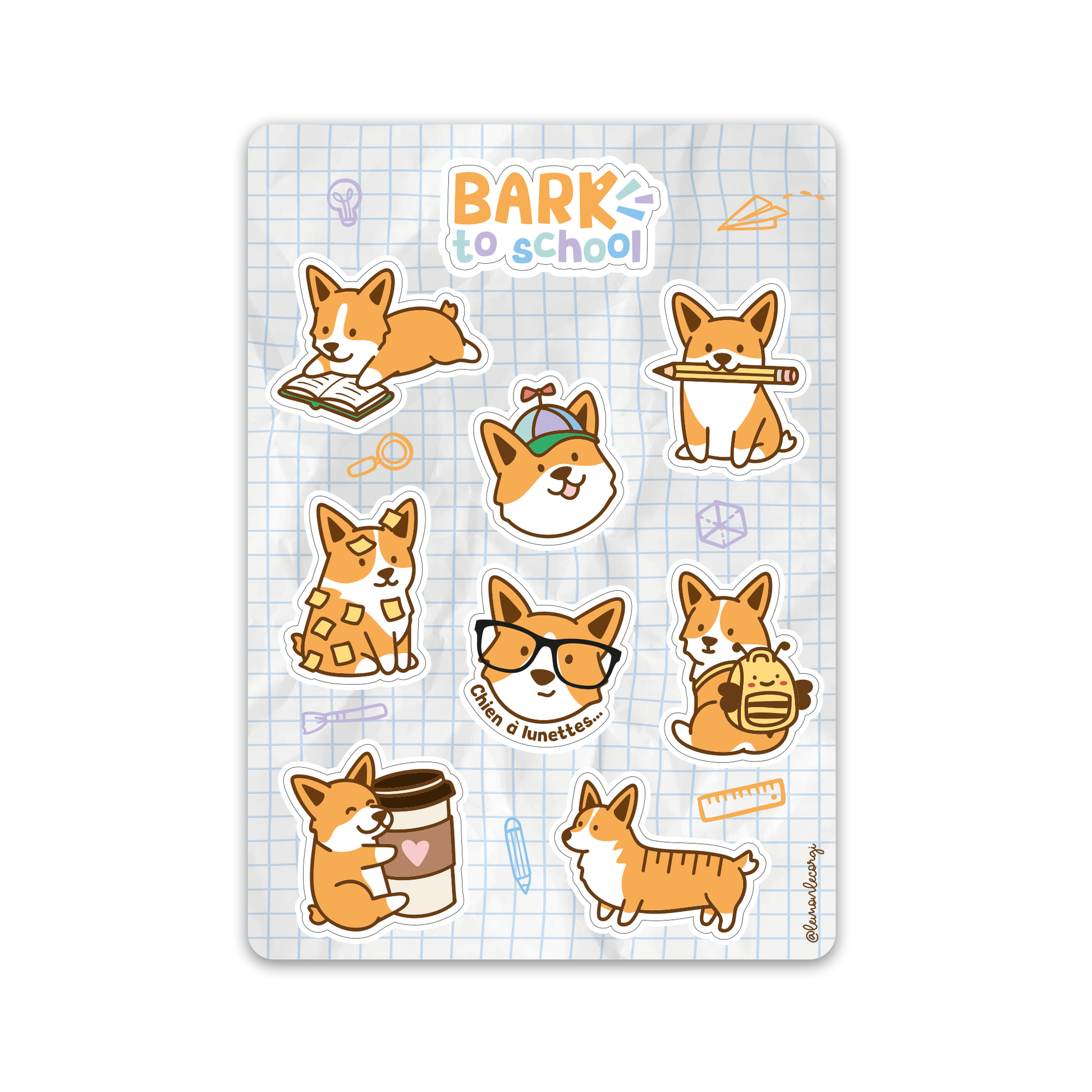 Planche Stickers - Bark to School