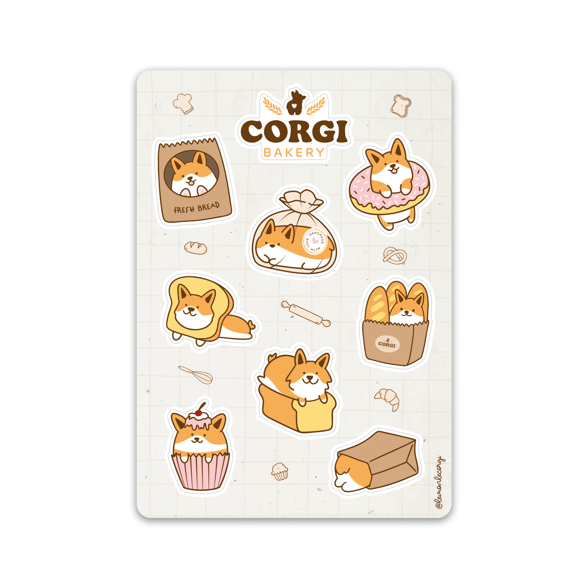 Planche Stickers - Corgi Bakery