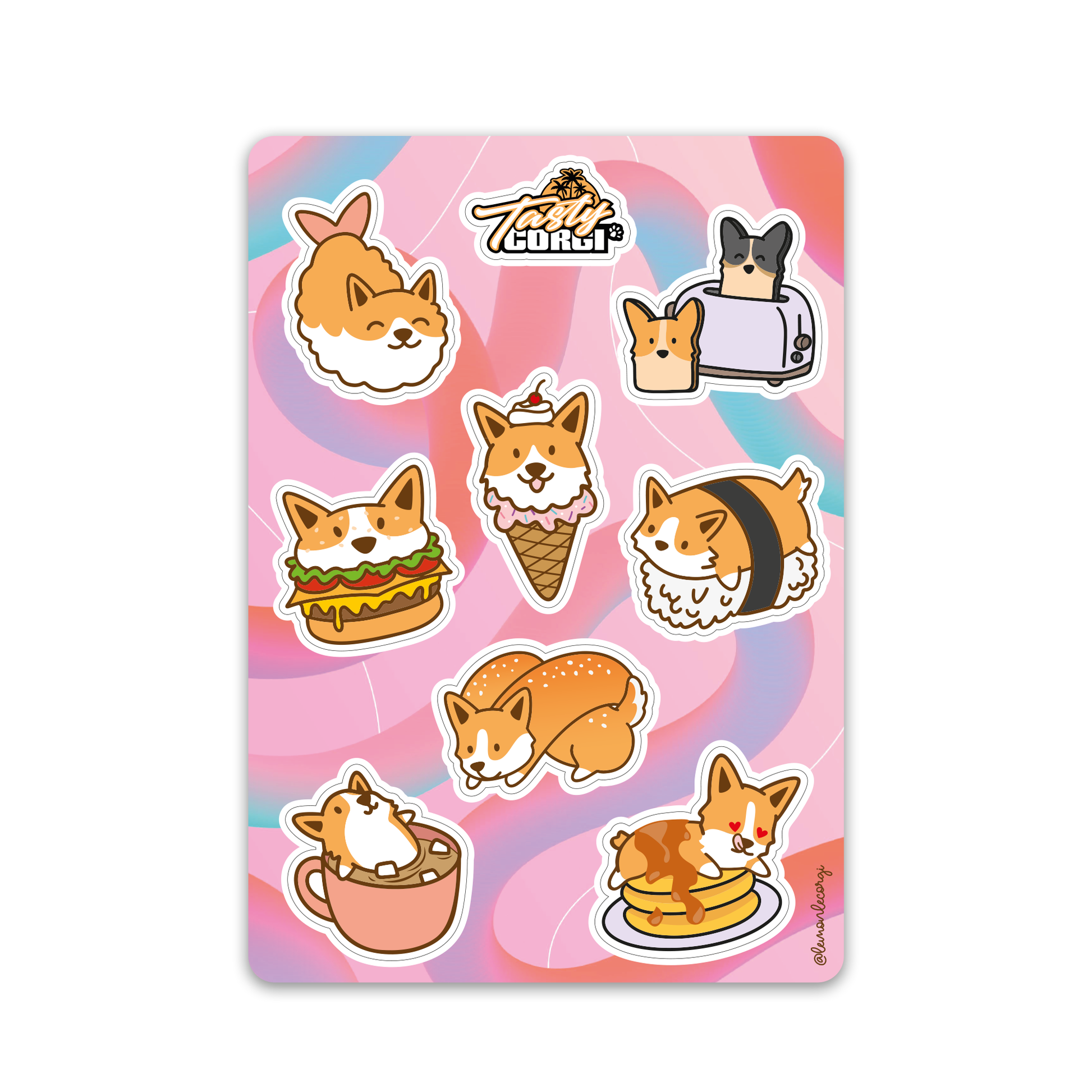 Planche Stickers - Tasty Corgi
